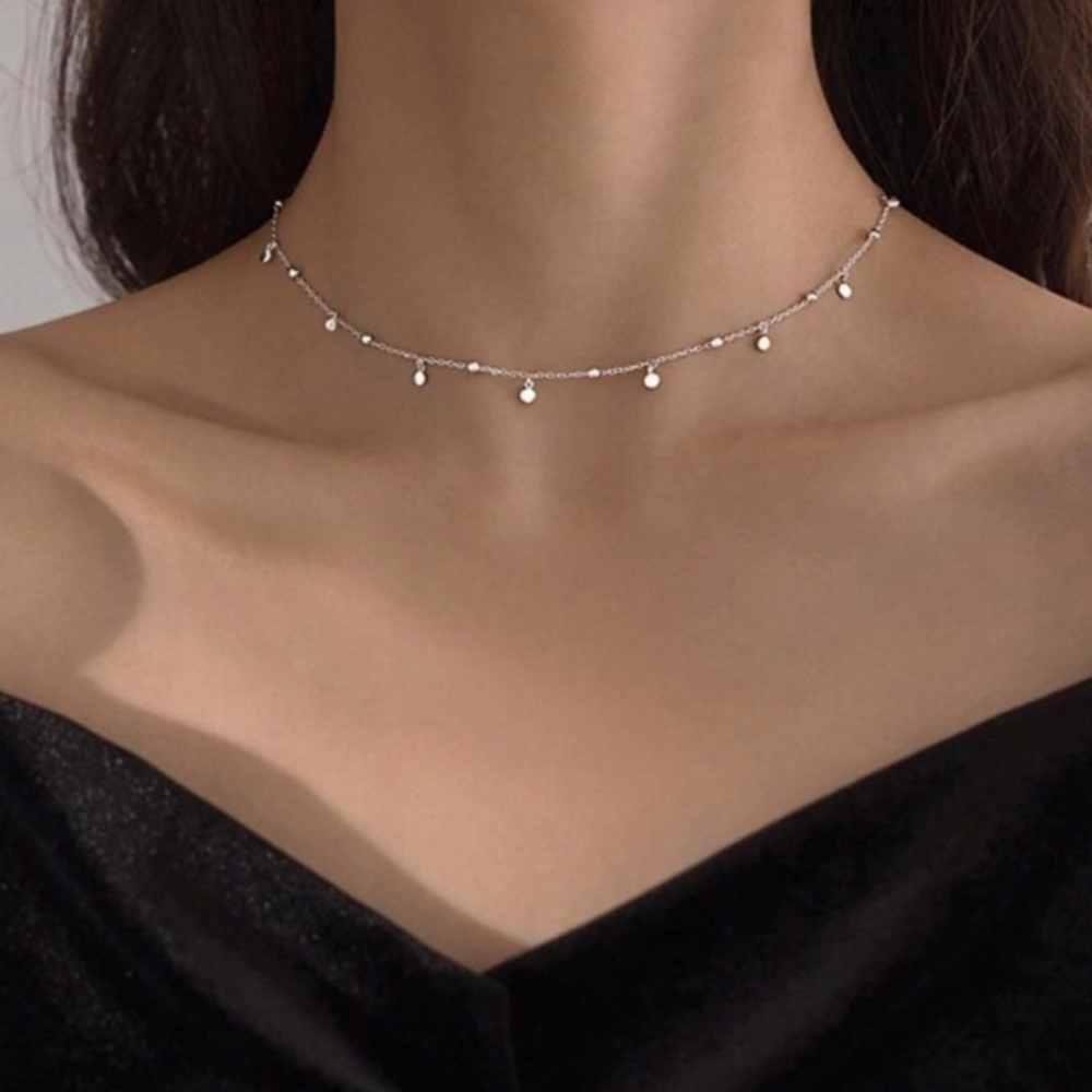 ⭐️Insta coin bead sterling silver necklace - Picture 3 of 6